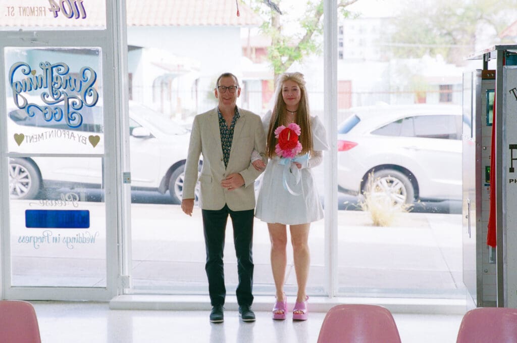 cute picture of the bride walking down the aisle