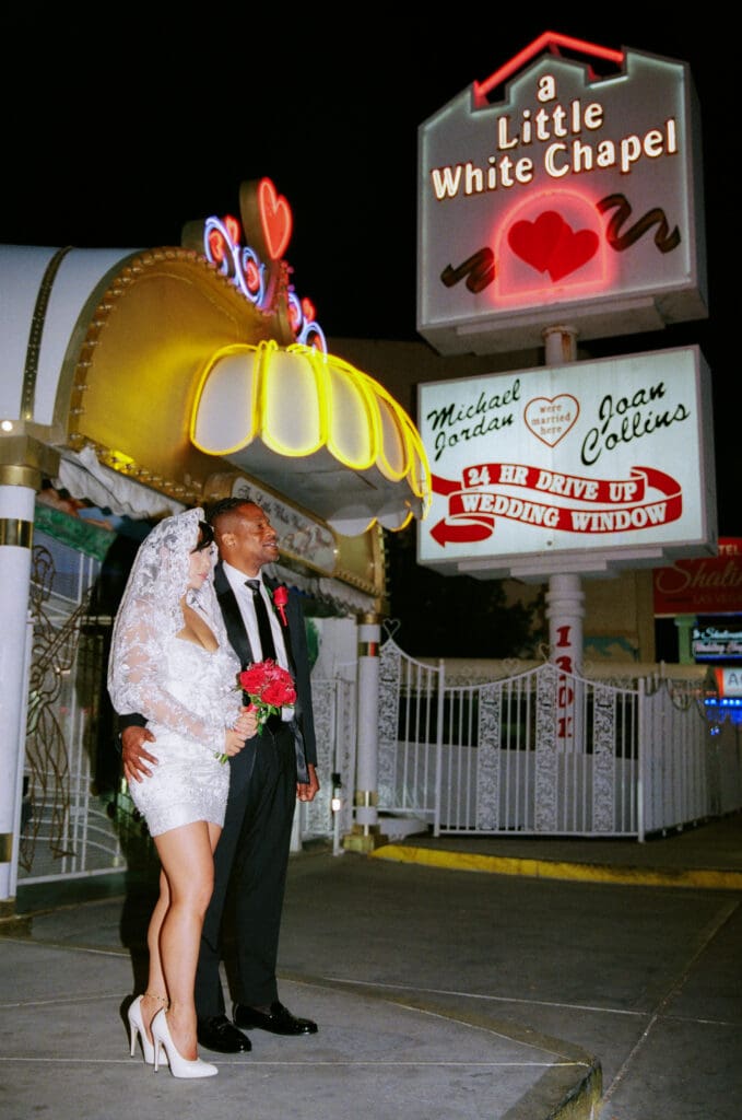 cute couple at their las vegas photoshoot