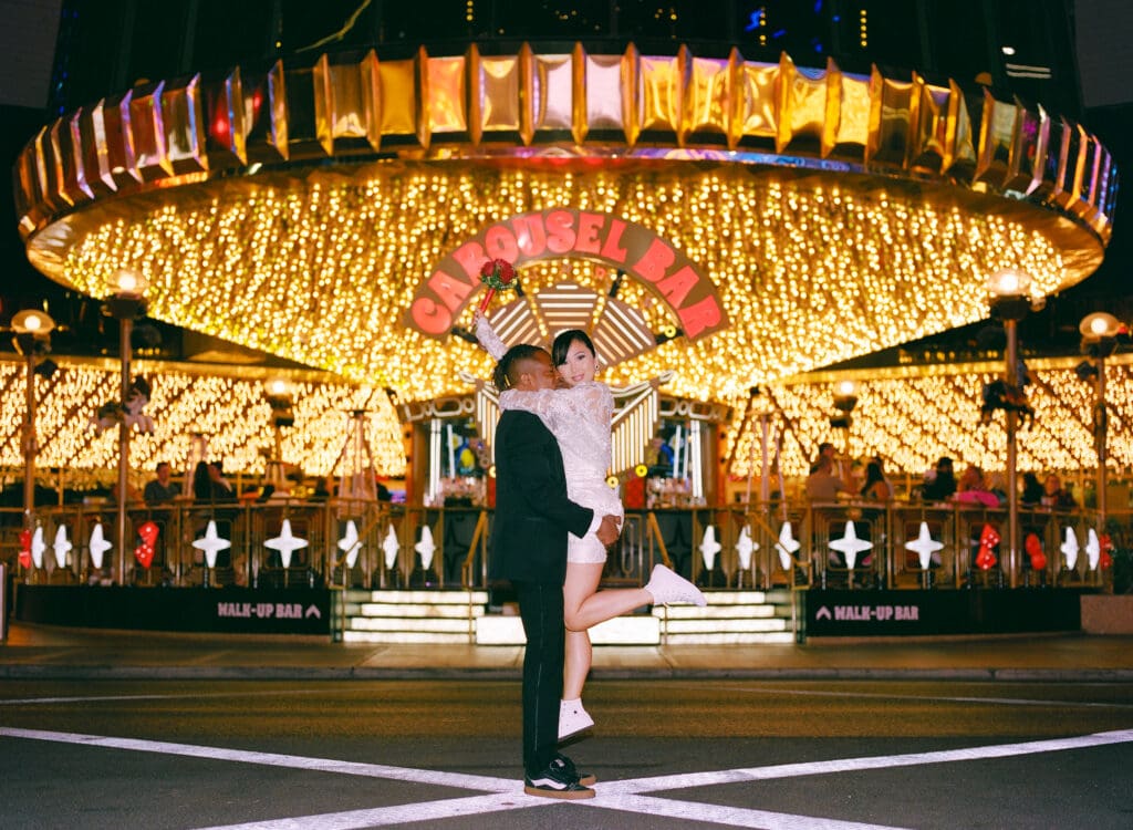 newlyweds kissing during their session