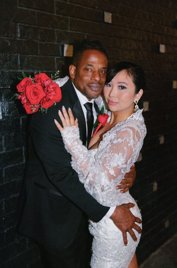 couple hugging posing for the camera
