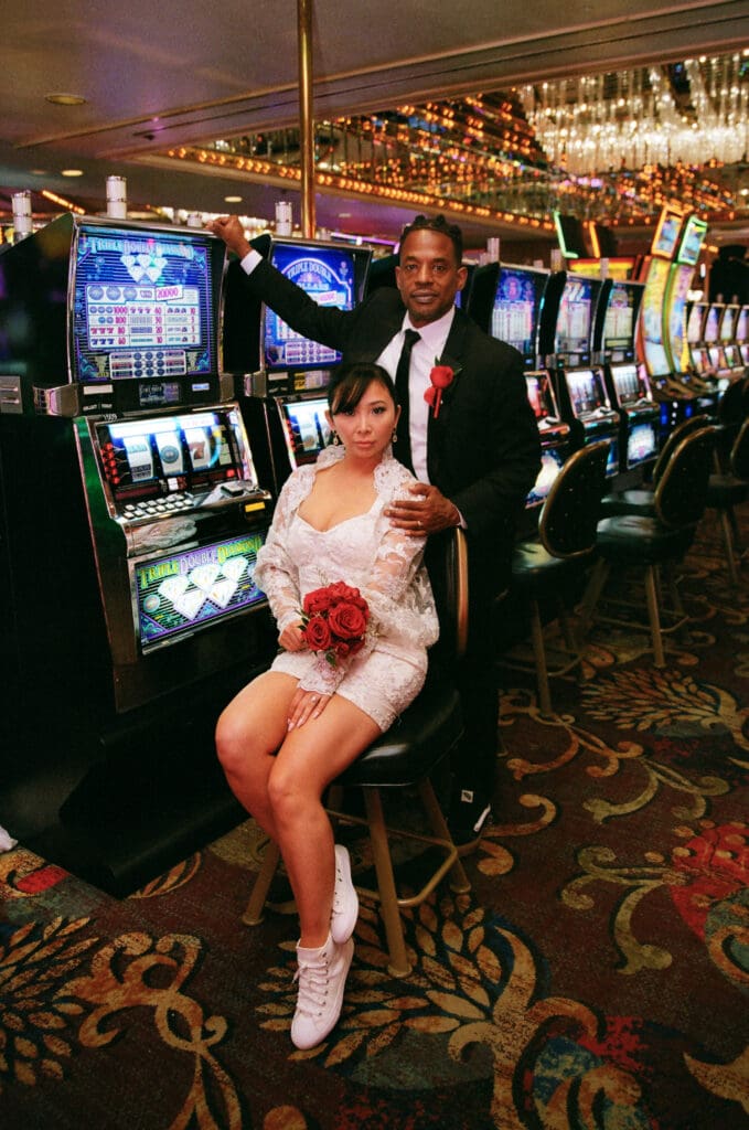 newlyweds at their bridal photos in DTLV