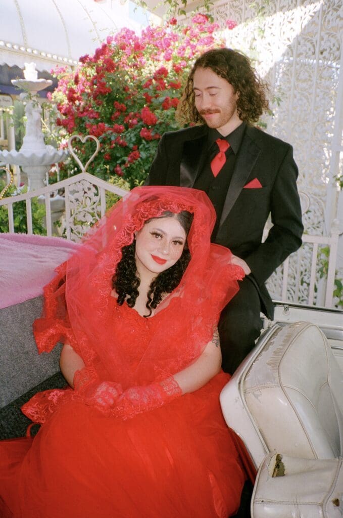 couple posing for the camera during their photoshoot