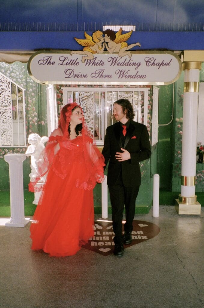 cute couple heading to their ceremony