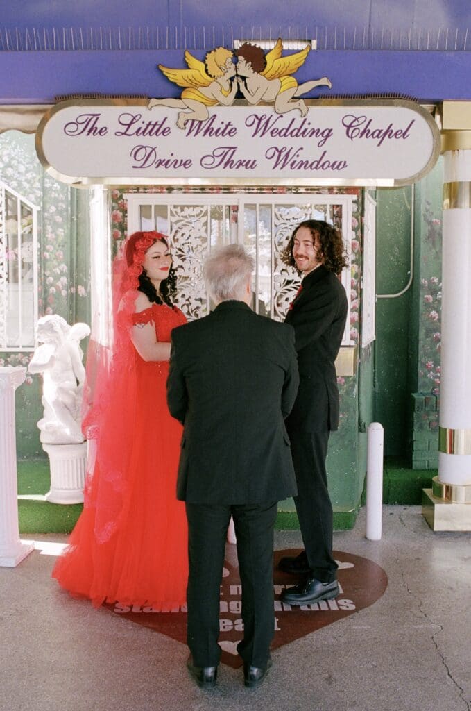 bride and groom at their dream elopement in las vegas