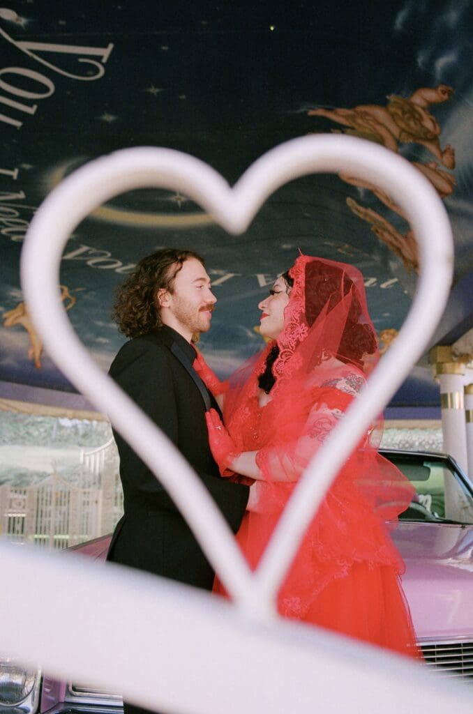 cute couple looking and smiling at each other