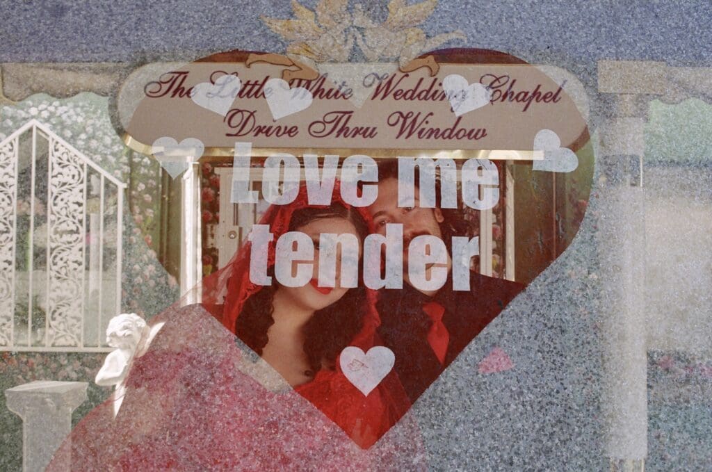 cute colorful elopement in sin city