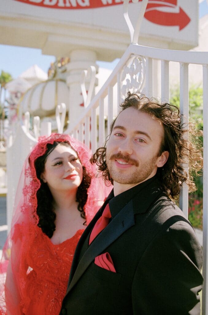 picture of the bride looking and smiling at the groom