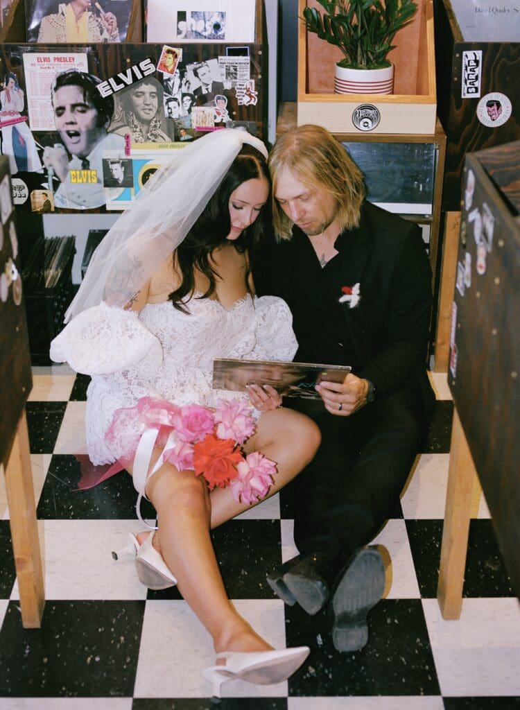 cute couple at their dream photoshoot in sin city