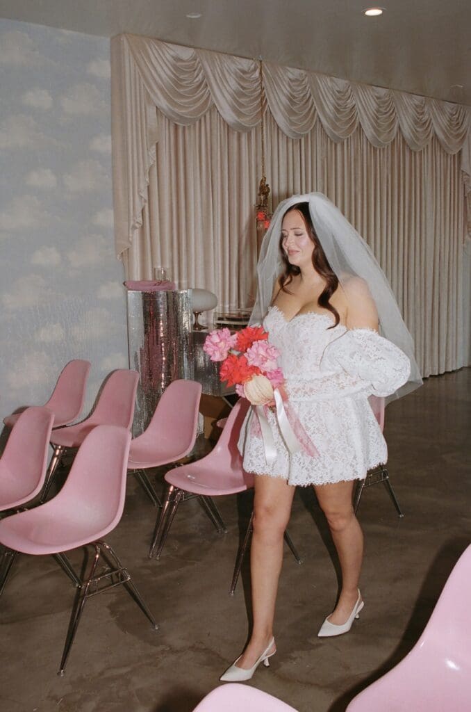 cute picture of the bride walking down the aisle