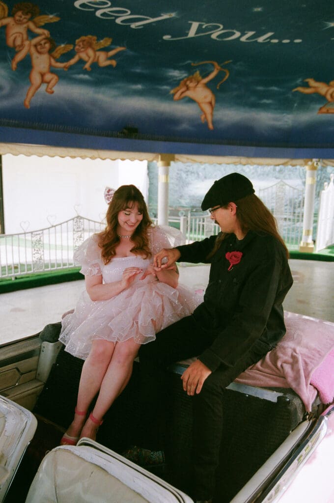 cute couple at their intimate ceremony 