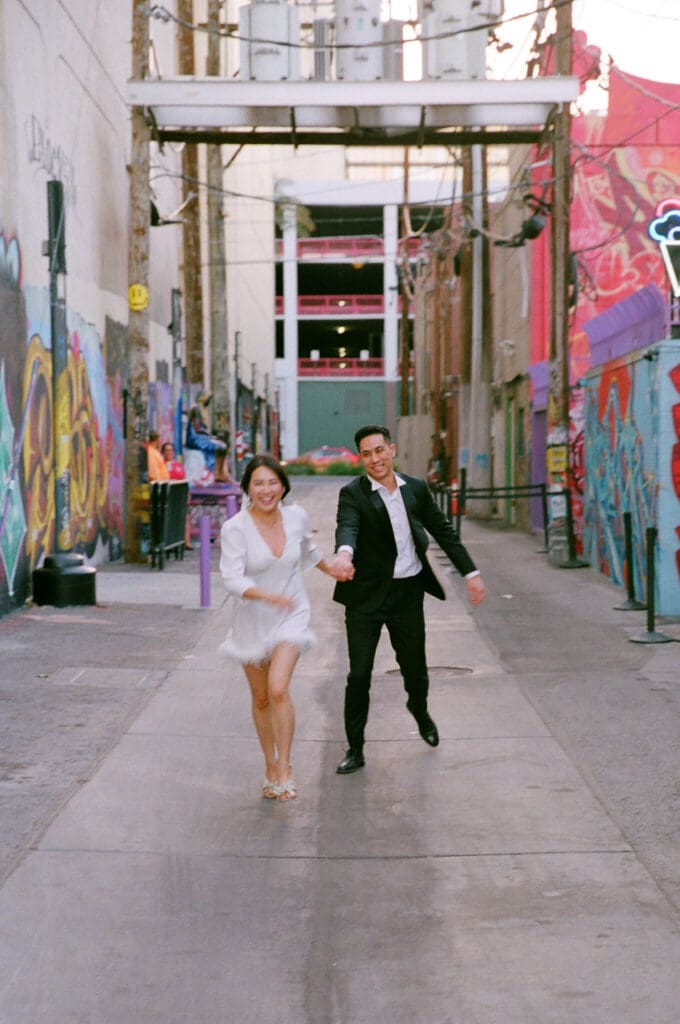 bride and groom at their dream photoshoot in sin city