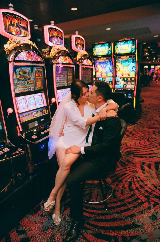 picture of the couple kissing during their photoshoot