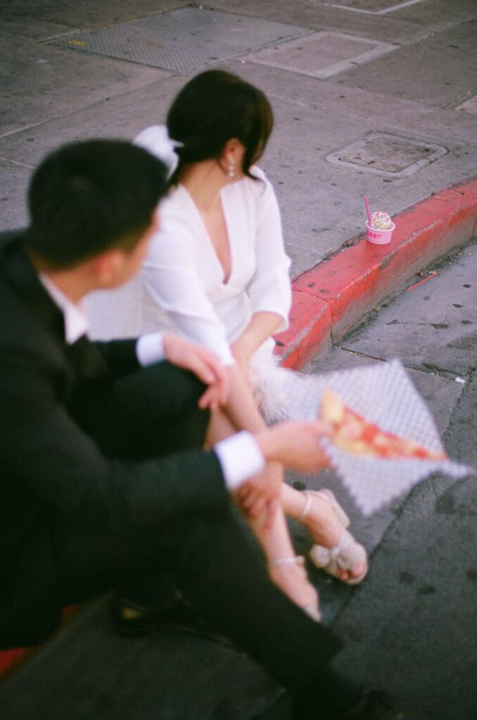 happy couple walking around DTLV