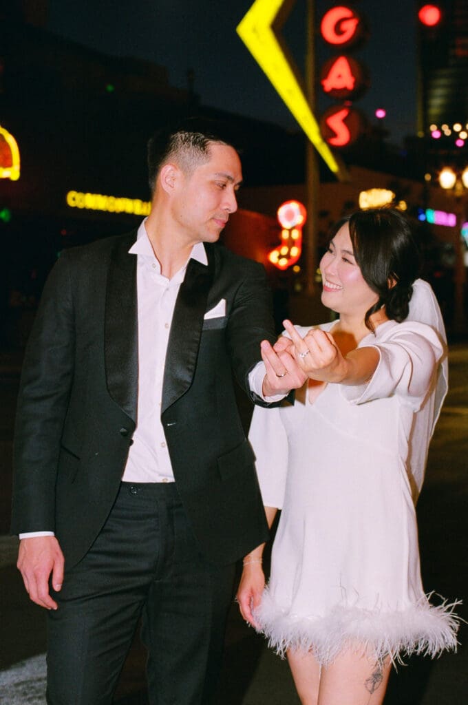 fun picture of the newlyweds during their bridal session