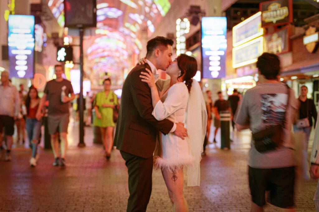 picture of the newlyweds kissing