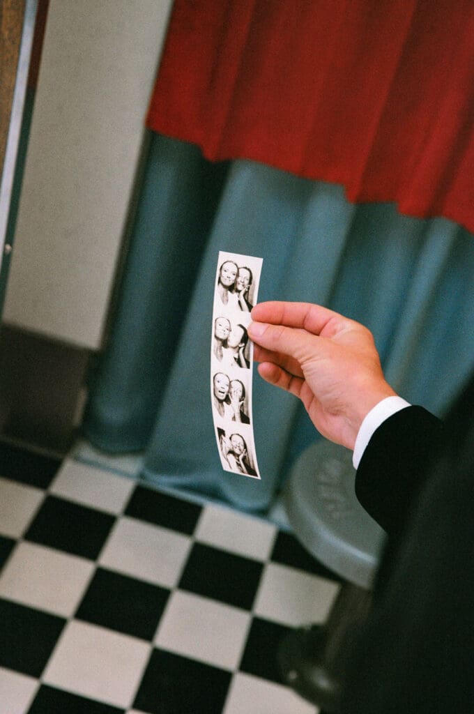 cute photo booth picture of the newlyweds
