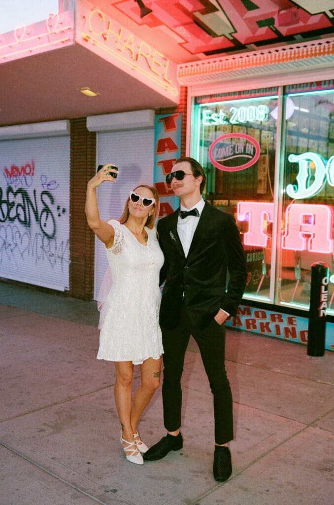 Stylish Sure Thing Too Elopement with Downtown Edge & Retro Heart