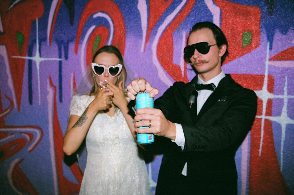 Stylish Sure Thing Too Elopement with Downtown Edge & Retro Heart