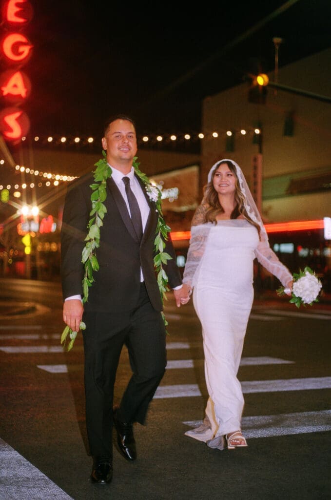 happy couple at their las vegas photoshoot