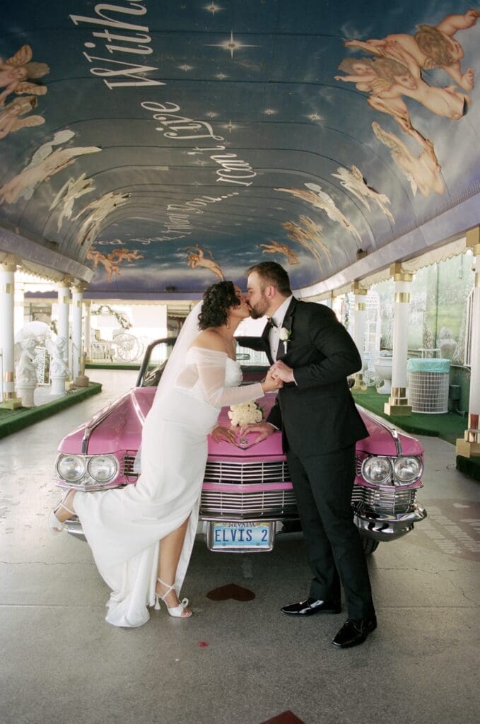 newlyweds kissing after the ceremony