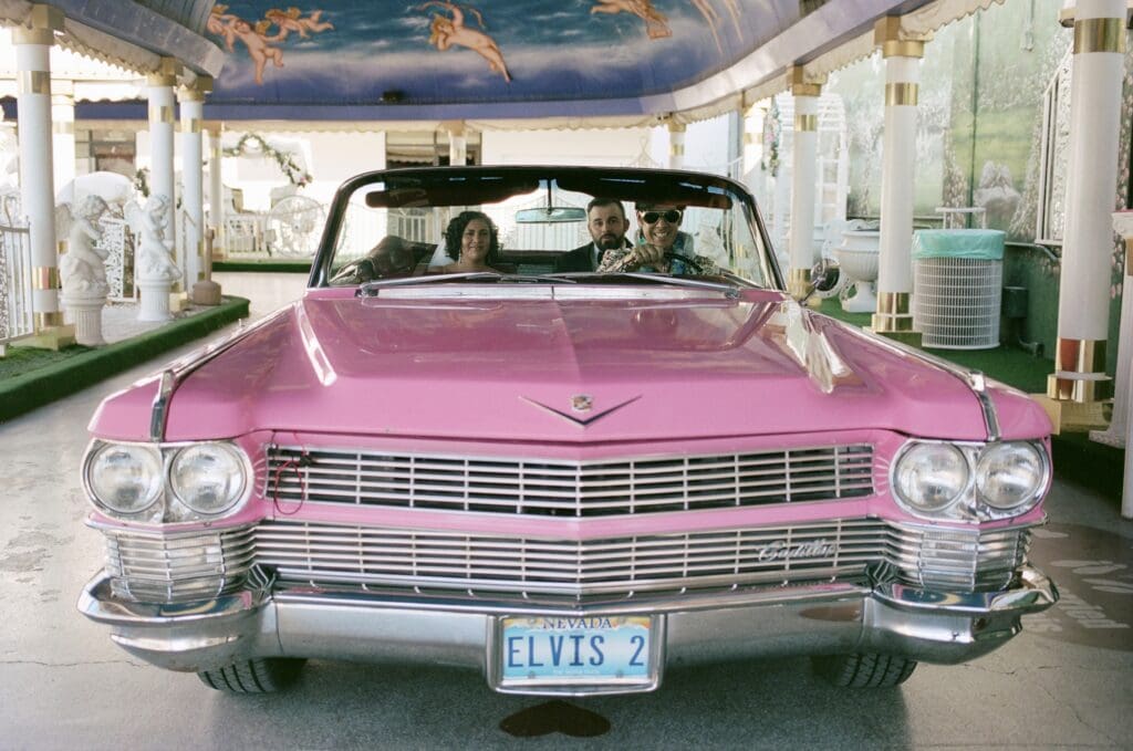 bride and groom at their dream elopement in vegas