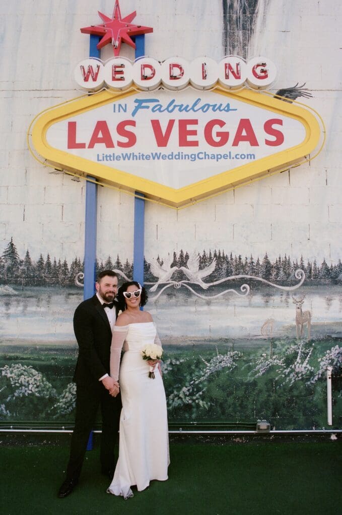 Happy couple at dream Vegas elopement