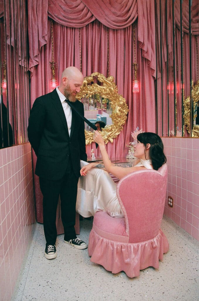 couple at their fun bridal session