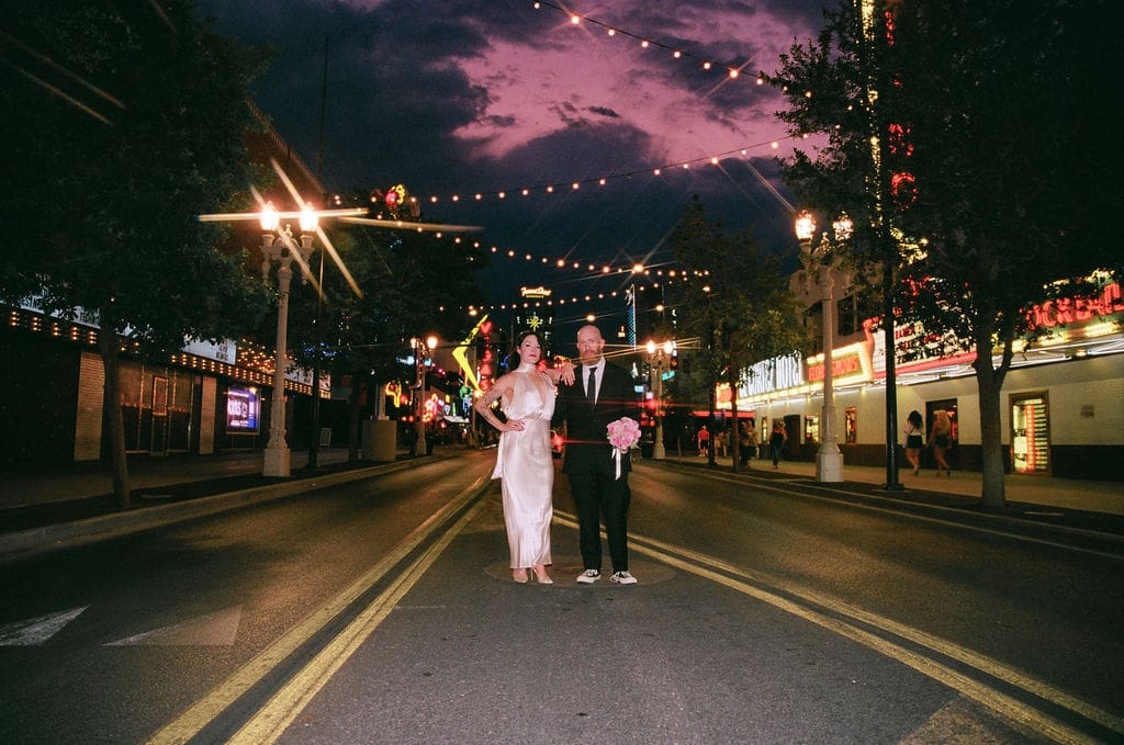 Couple posing for the camera during their photoshoot