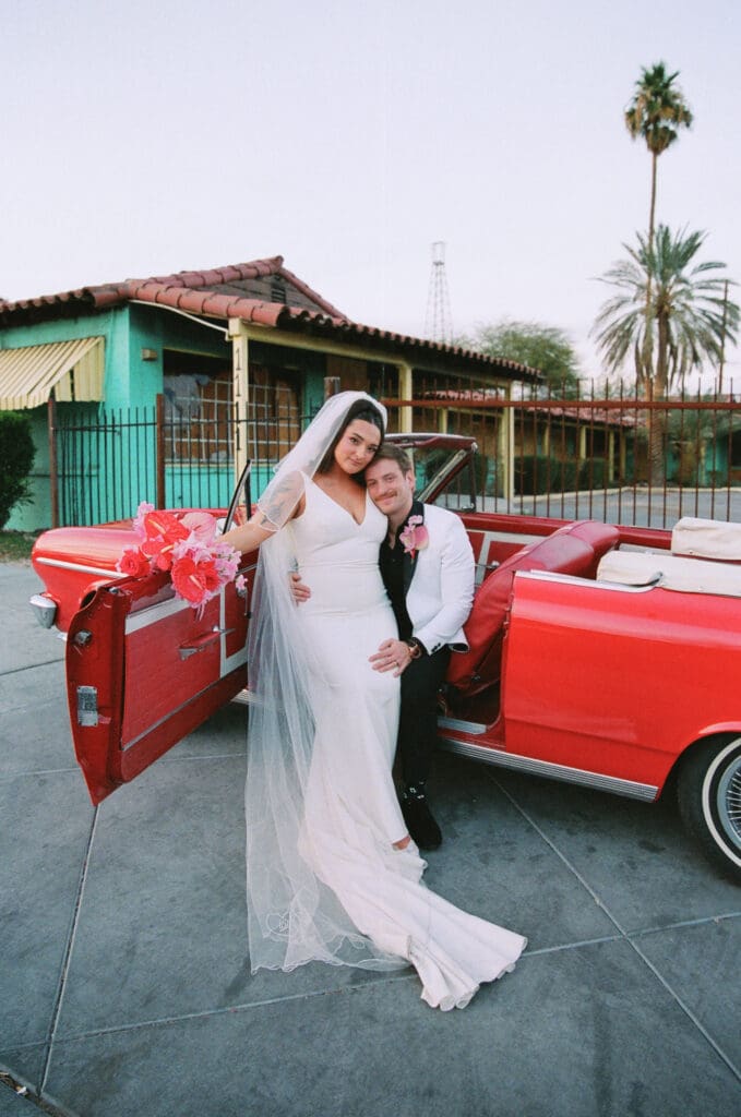 couple posing for the camera during their photoshoot