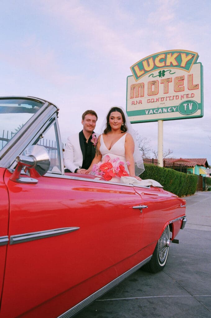 bride and groom at their fun DTLV bridal photos