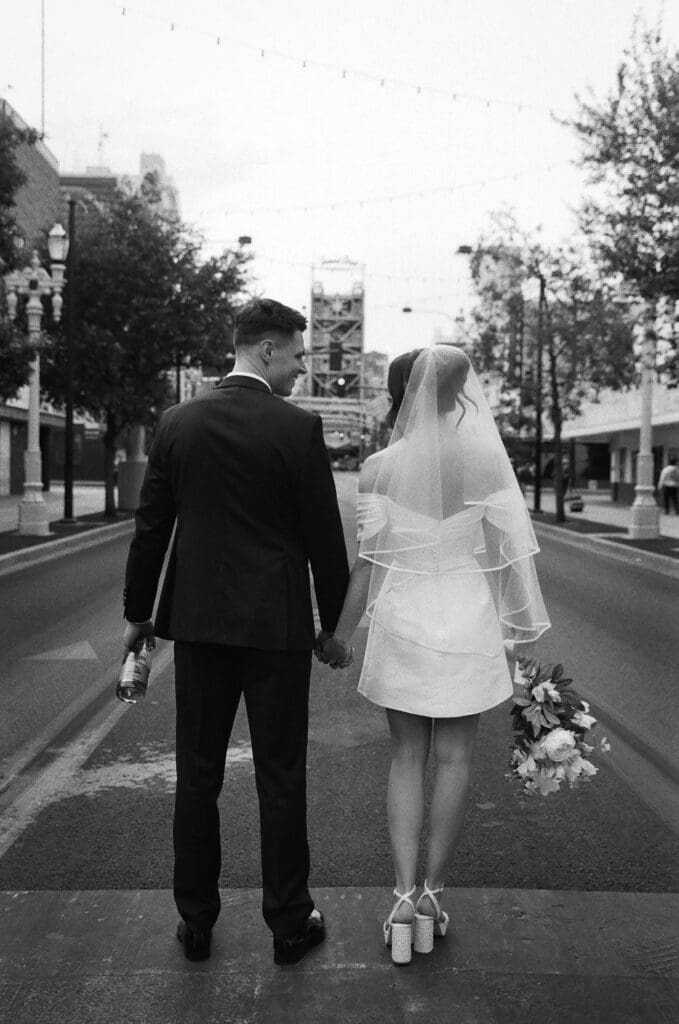 couple walking around DTLV