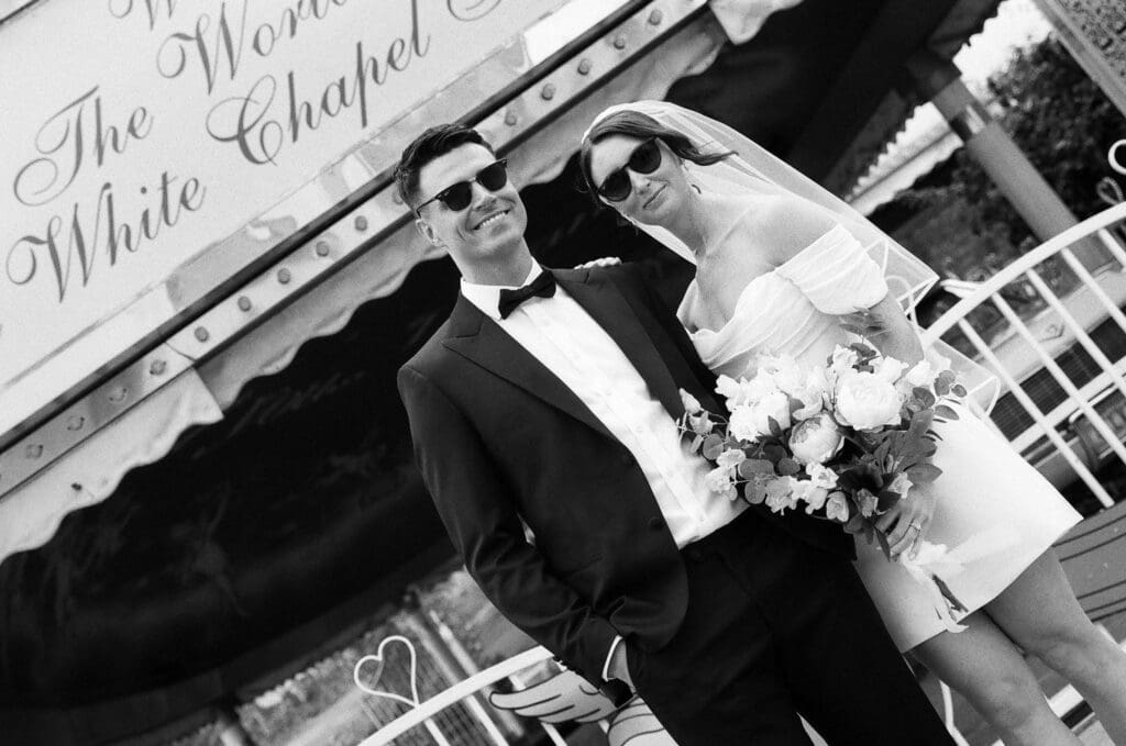 A Love Story in Monochrome: Sarah + Liam’s Vintage Vegas Elopement