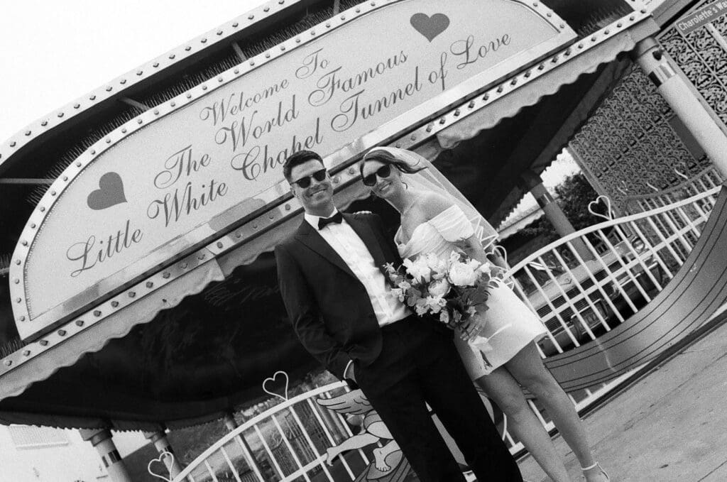 A Love Story in Monochrome: Sarah + Liam’s Vintage Vegas Elopement