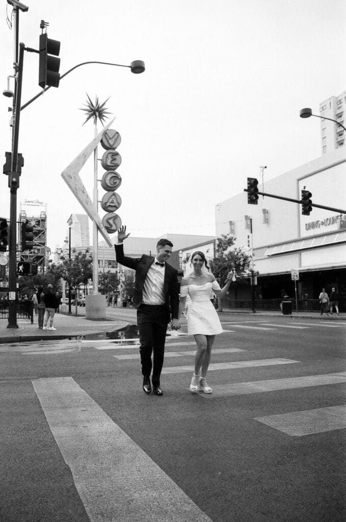 A Love Story in Monochrome: Sarah + Liam’s Vintage Vegas Elopement