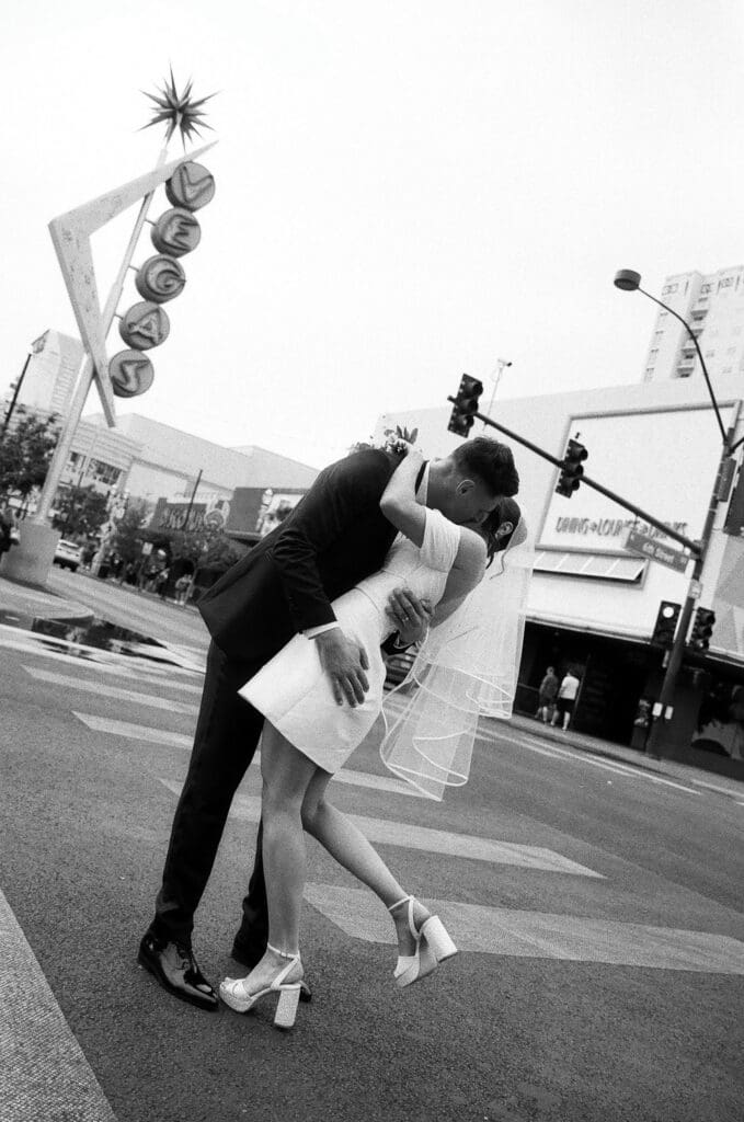 couple at their dream elopement in vegas