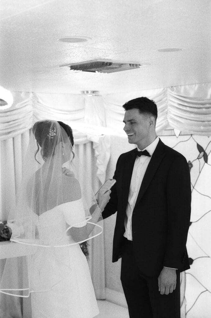 bride and groom emotional at their dream elopement