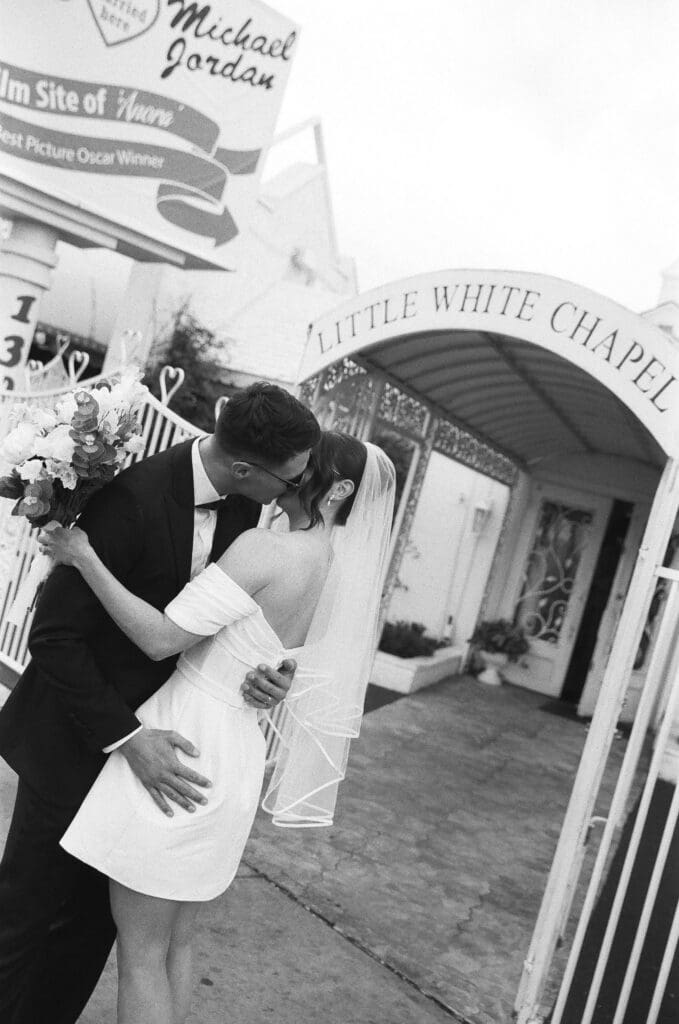 A Love Story in Monochrome: Sarah + Liam’s Vintage Vegas Elopement