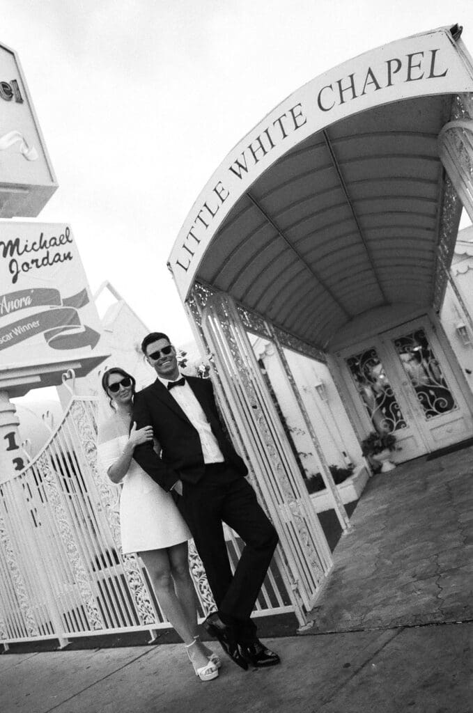 portrait of the newlyweds hugging