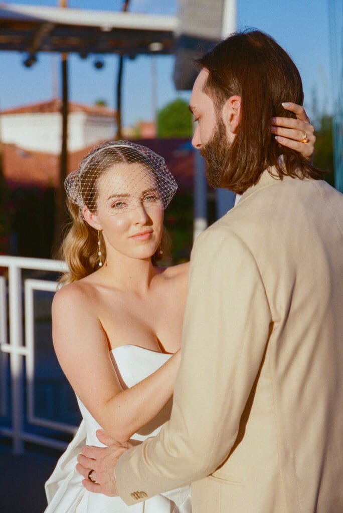 golden hour bridal photos in DTLV