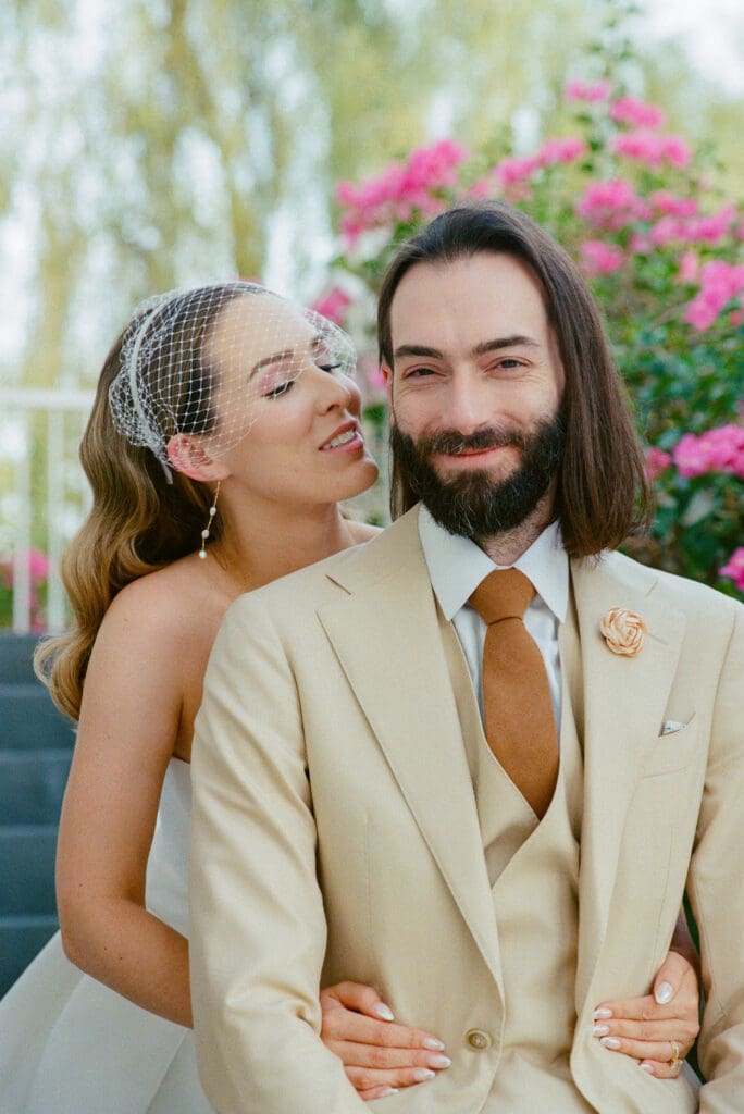 cute picture of the bride and groom at their dream bridal session