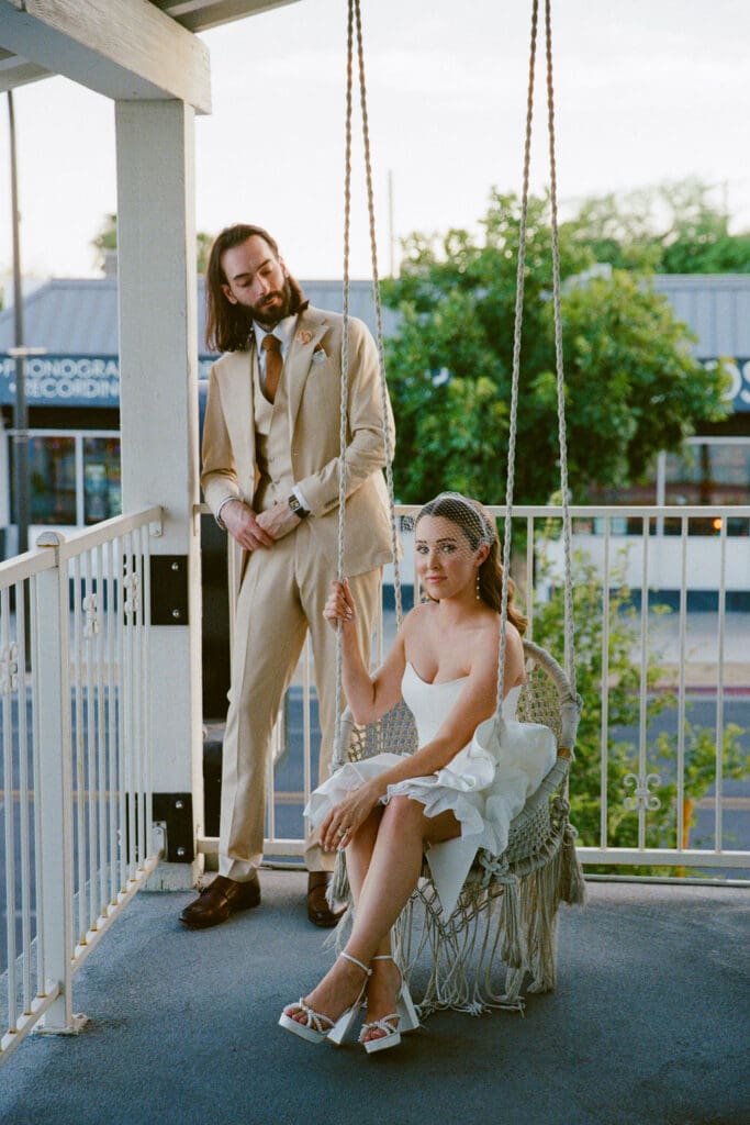 bride and groom at their dream vegas bridal photos