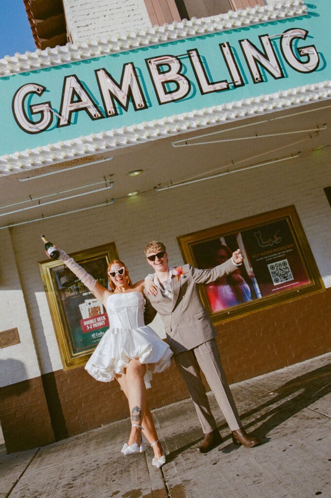playful picture of the newlyweds in DTLV