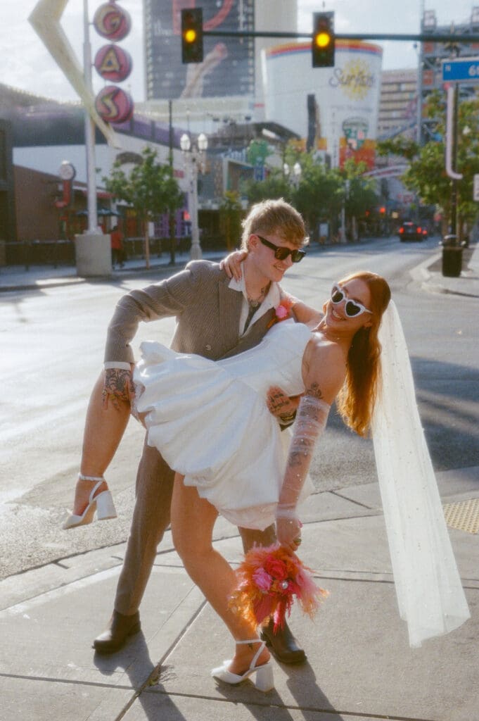 golden hour bridal portraits in DTLV
