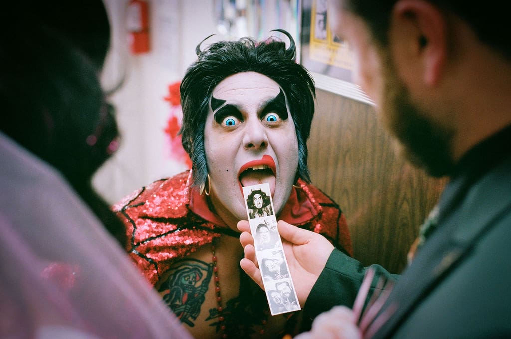 fun elopement ceremony with hellvis