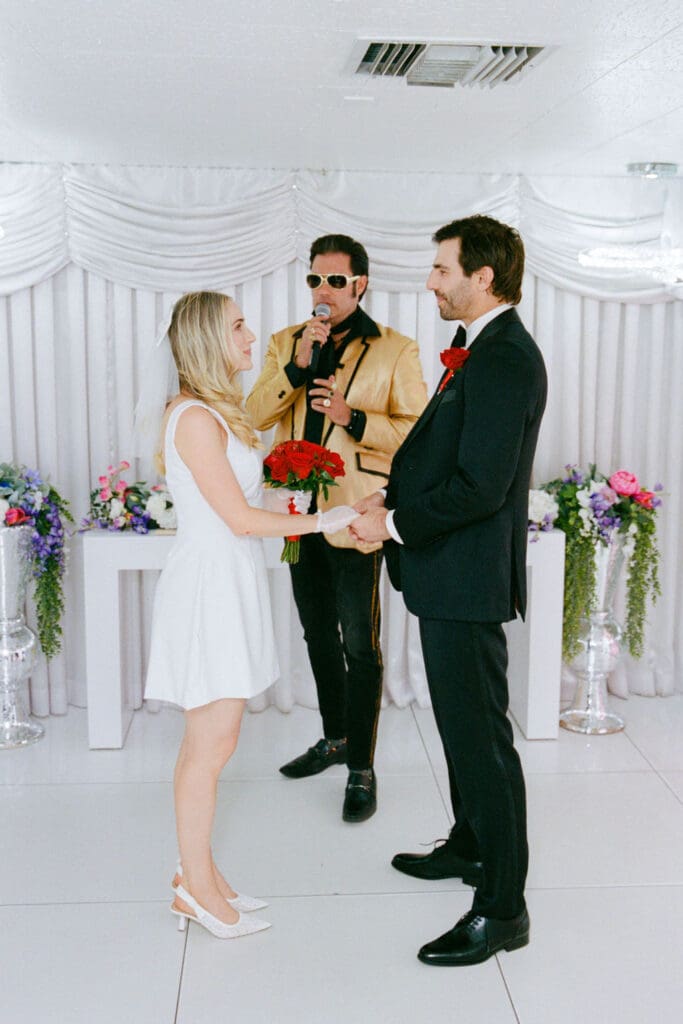 bride and groom at their elopement ceremony