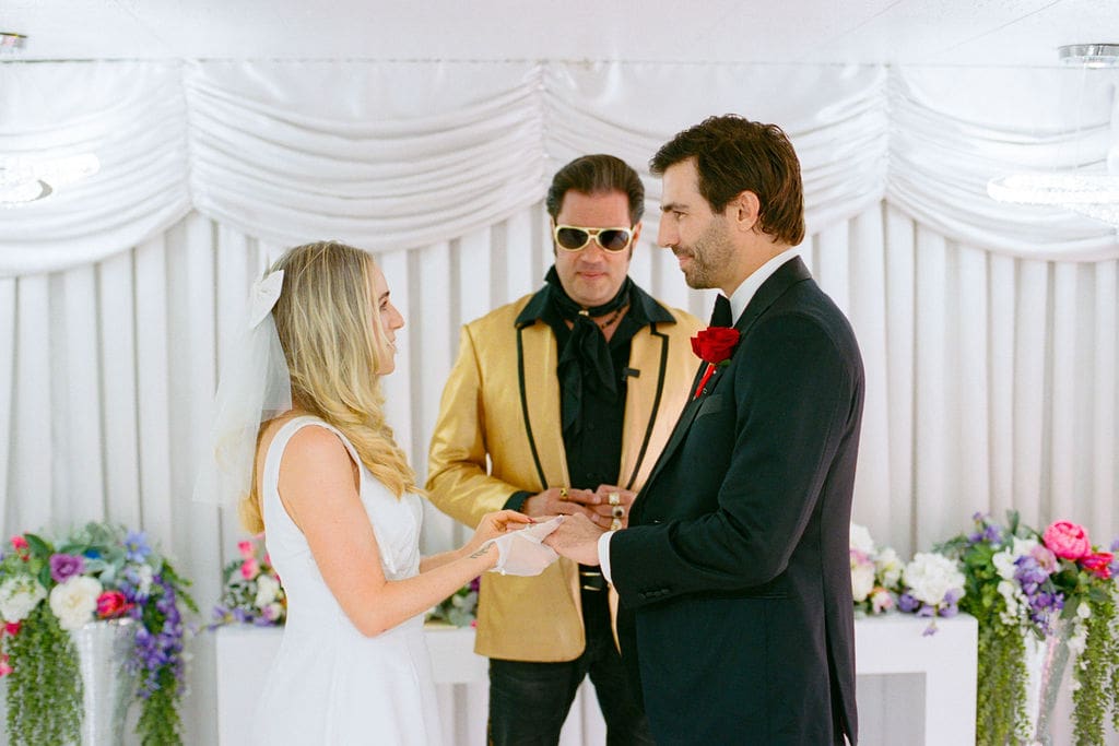 bride and groom at their intimate elopement ceremony