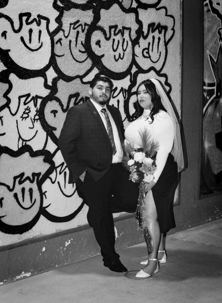 Fun Las Vegas Elopement Photos at the Courthouse, Barter Mall & Dustland