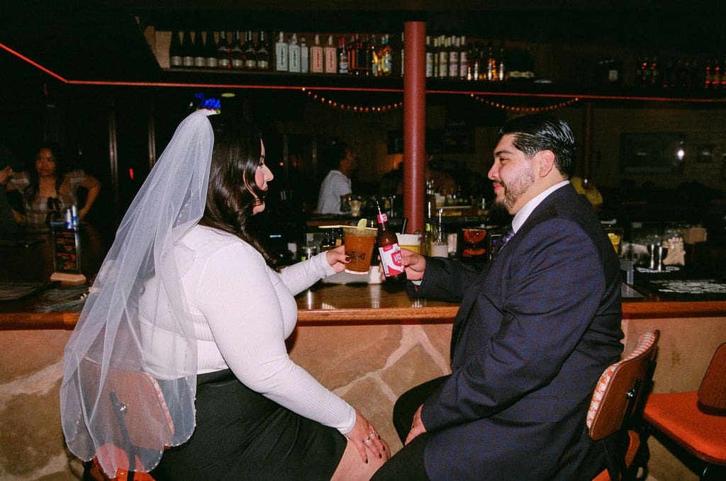 Fun Las Vegas Elopement Photos at the Courthouse, Barter Mall & Dustland