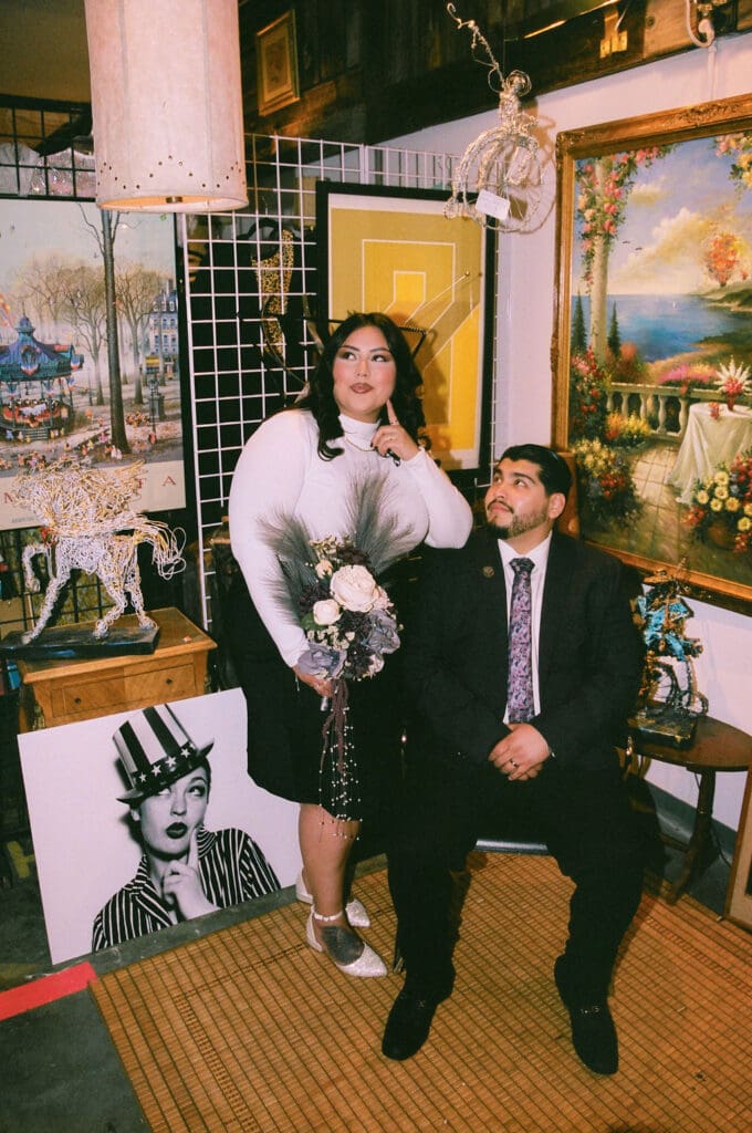 Fun Las Vegas Elopement Photos at the Courthouse, Barter Mall & Dustland