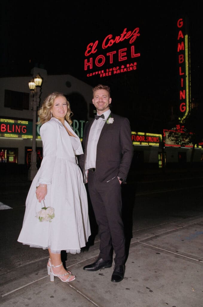 cute picture of the newlyweds at their dream photoshoot